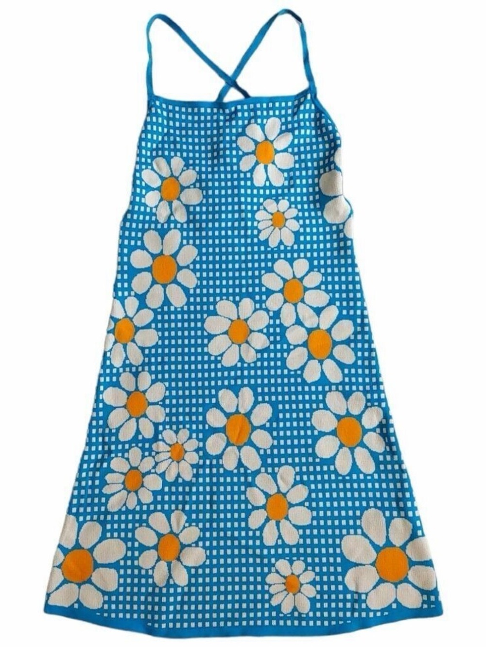 New with tags ZARA Blue Daisy Halter Mini Dress - Picture 5 of 10